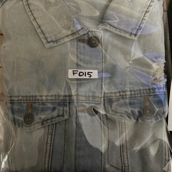 Light blue, distressed, denim jacket, size med - Picture 13 of 13